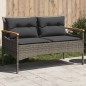 vidaXL Gartenbank mit Kissen 116x62,5x74 cm Grau Poly Rattan vidaXL Gartenbank mit Kissen 116x62,5x74 cm Grau Poly Rattan