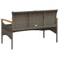 vidaXL Gartenbank mit Kissen 116x62,5x74 cm Grau Poly Rattan vidaXL Gartenbank mit Kissen 116x62,5x74 cm Grau Poly Rattan