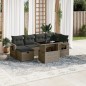 vidaXL 7-tlg. Garten-Sofagarnitur mit Kissen Grau Poly Rattan vidaXL 7-tlg. Garten-Sofagarnitur mit Kissen Grau Poly Rattan