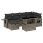 vidaXL 7-tlg. Garten-Sofagarnitur mit Kissen Grau Poly Rattan vidaXL 7-tlg. Garten-Sofagarnitur mit Kissen Grau Poly Rattan