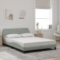 vidaXL Bett mit Matratze Hellgrau 140x200 cm Samt vidaXL Bett mit Matratze Hellgrau 140x200 cm Samt