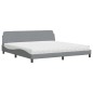 vidaXL Bett mit Matratze Hellgrau 200x200 cm Stoff