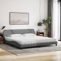 vidaXL Bett mit Matratze Hellgrau 200x200 cm Stoff