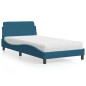 vidaXL Bett mit Matratze Blau 100x200 cm Samt vidaXL Bett mit Matratze Blau 100x200 cm Samt