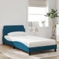 vidaXL Bett mit Matratze Blau 100x200 cm Samt vidaXL Bett mit Matratze Blau 100x200 cm Samt