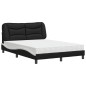 vidaXL Bett mit Matratze Schwarz und Weiß 120x200 cm Kunstleder vidaXL Bett mit Matratze Schwarz und Weiß 120x200 cm Kunstleder