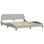 vidaXL Bett mit Matratze Hellgrau 180x200 cm Samt vidaXL Bett mit Matratze Hellgrau 180x200 cm Samt