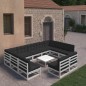 vidaXL 10-tlg. Garten-Lounge-Set mit Kissen Weiß Massivholz Kiefer vidaXL 10-tlg. Garten-Lounge-Set mit Kissen Weiß Massivholz Kiefer