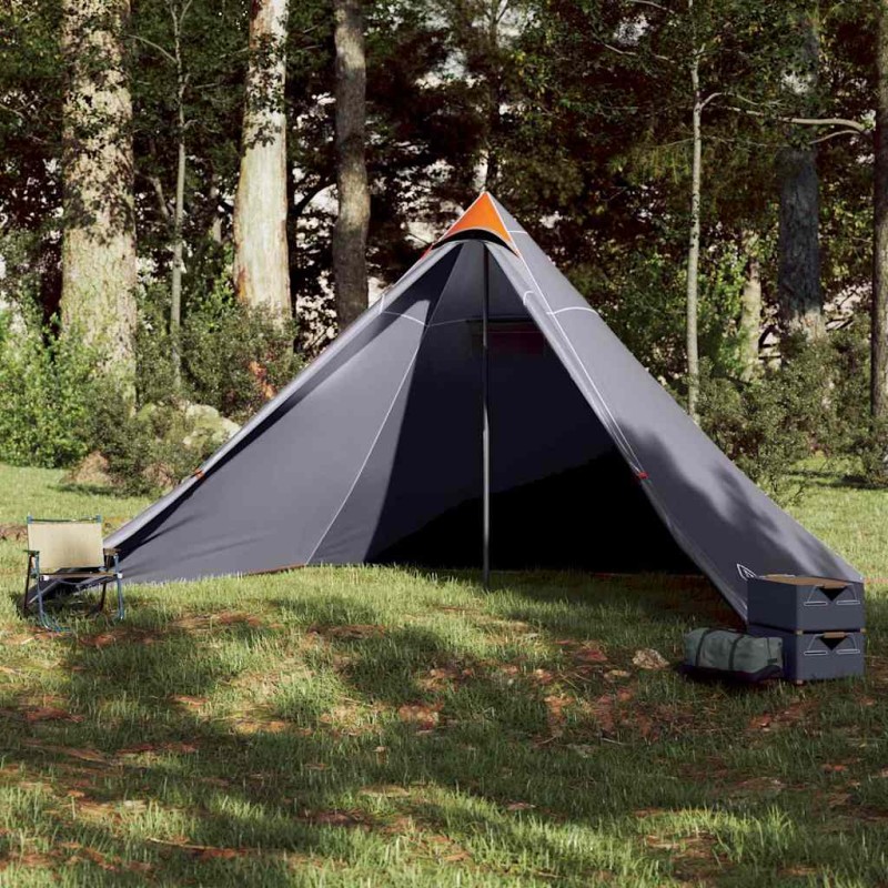 vidaXL Tipi-Familienzelt 7 Personen Grau und Orange Wasserdicht vidaXL Tipi-Familienzelt 7 Personen Grau und Orange Wasserdicht