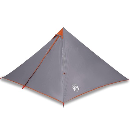 vidaXL Tipi-Familienzelt 7 Personen Grau und Orange Wasserdicht