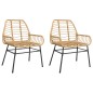vidaXL Gartenstühle 2 Stk. Braun Poly Rattan vidaXL Gartenstühle 2 Stk. Braun Poly Rattan