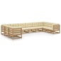 10-tlg. Garten-Lounge-Set Kissen Honigbraun Kiefer Massivholz 10-tlg. Garten-Lounge-Set Kissen Honigbraun Kiefer Massivholz