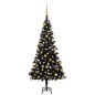 Künstlicher Weihnachtsbaum mit LEDs & Kugeln Schwarz 120 cm PVC Künstlicher Weihnachtsbaum mit LEDs & Kugeln Schwarz 120 cm PVC