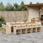 vidaXL 15-tlg. Garten-Essgruppe mit Kissen Beige Poly Rattan vidaXL 15-tlg. Garten-Essgruppe mit Kissen Beige Poly Rattan