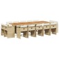 vidaXL 15-tlg. Garten-Essgruppe mit Kissen Beige Poly Rattan vidaXL 15-tlg. Garten-Essgruppe mit Kissen Beige Poly Rattan