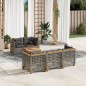 vidaXL 6-tlg. Garten-Sofagarnitur mit Kissen Grau Poly Rattan vidaXL 6-tlg. Garten-Sofagarnitur mit Kissen Grau Poly Rattan
