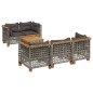 vidaXL 6-tlg. Garten-Sofagarnitur mit Kissen Grau Poly Rattan vidaXL 6-tlg. Garten-Sofagarnitur mit Kissen Grau Poly Rattan