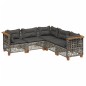 vidaXL 5-tlg. Garten-Sofagarnitur mit Kissen Grau Poly Rattan vidaXL 5-tlg. Garten-Sofagarnitur mit Kissen Grau Poly Rattan
