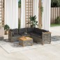 vidaXL 6-tlg. Garten-Sofagarnitur mit Kissen Grau Poly Rattan vidaXL 6-tlg. Garten-Sofagarnitur mit Kissen Grau Poly Rattan