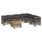 vidaXL 7-tlg. Garten-Sofagarnitur mit Kissen Grau Poly Rattan vidaXL 7-tlg. Garten-Sofagarnitur mit Kissen Grau Poly Rattan