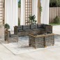 vidaXL 8-tlg. Garten-Sofagarnitur mit Kissen Grau Poly Rattan vidaXL 8-tlg. Garten-Sofagarnitur mit Kissen Grau Poly Rattan