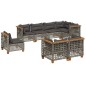 vidaXL 8-tlg. Garten-Sofagarnitur mit Kissen Grau Poly Rattan vidaXL 8-tlg. Garten-Sofagarnitur mit Kissen Grau Poly Rattan