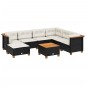 vidaXL 8-tlg. Garten-Sofagarnitur mit Kissen Schwarz Poly Rattan vidaXL 8-tlg. Garten-Sofagarnitur mit Kissen Schwarz Poly Rattan
