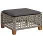 vidaXL 8-tlg. Garten-Sofagarnitur mit Kissen Grau Poly Rattan