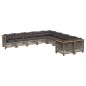 vidaXL 10-tlg. Garten-Sofagarnitur mit Kissen Grau Poly Rattan vidaXL 10-tlg. Garten-Sofagarnitur mit Kissen Grau Poly Rattan