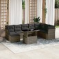 vidaXL 9-tlg. Garten-Sofagarnitur mit Kissen Grau Poly Rattan vidaXL 9-tlg. Garten-Sofagarnitur mit Kissen Grau Poly Rattan