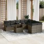 vidaXL 10-tlg. Garten-Sofagarnitur mit Kissen Grau Poly Rattan vidaXL 10-tlg. Garten-Sofagarnitur mit Kissen Grau Poly Rattan