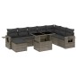 vidaXL 9-tlg. Garten-Sofagarnitur mit Kissen Grau Poly Rattan vidaXL 9-tlg. Garten-Sofagarnitur mit Kissen Grau Poly Rattan