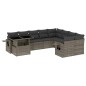 vidaXL 10-tlg. Garten-Sofagarnitur mit Kissen Grau Poly Rattan vidaXL 10-tlg. Garten-Sofagarnitur mit Kissen Grau Poly Rattan