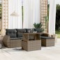 vidaXL 6-tlg. Garten-Sofagarnitur mit Kissen Grau Poly Rattan vidaXL 6-tlg. Garten-Sofagarnitur mit Kissen Grau Poly Rattan