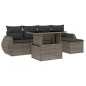 vidaXL 6-tlg. Garten-Sofagarnitur mit Kissen Grau Poly Rattan vidaXL 6-tlg. Garten-Sofagarnitur mit Kissen Grau Poly Rattan