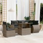 vidaXL 6-tlg. Garten-Sofagarnitur mit Kissen Grau Poly Rattan vidaXL 6-tlg. Garten-Sofagarnitur mit Kissen Grau Poly Rattan