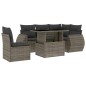 vidaXL 6-tlg. Garten-Sofagarnitur mit Kissen Grau Poly Rattan vidaXL 6-tlg. Garten-Sofagarnitur mit Kissen Grau Poly Rattan