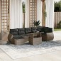 vidaXL 8-tlg. Garten-Sofagarnitur mit Kissen Grau Poly Rattan vidaXL 8-tlg. Garten-Sofagarnitur mit Kissen Grau Poly Rattan