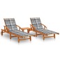 vidaXL Sonnenliegen 2 Stk. mit Tisch und Auflagen Massivholz Akazie vidaXL Sonnenliegen 2 Stk. mit Tisch und Auflagen Massivholz Akazie
