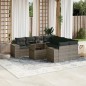 vidaXL 9-tlg. Garten-Sofagarnitur mit Kissen Grau Poly Rattan vidaXL 9-tlg. Garten-Sofagarnitur mit Kissen Grau Poly Rattan