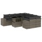 vidaXL 9-tlg. Garten-Sofagarnitur mit Kissen Grau Poly Rattan vidaXL 9-tlg. Garten-Sofagarnitur mit Kissen Grau Poly Rattan