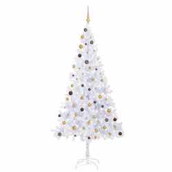 vidaXL Künstlicher Weihnachtsbaum Beleuchtung Kugeln 210cm 910 Zweige