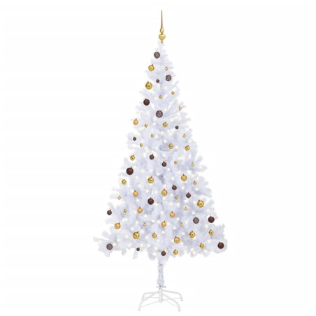 vidaXL Künstlicher Weihnachtsbaum Beleuchtung Kugeln 210cm 910 Zweige