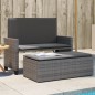 vidaXL Gartenbank mit Kissen und Hocker Grau Poly Rattan vidaXL Gartenbank mit Kissen und Hocker Grau Poly Rattan