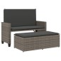 vidaXL Gartenbank mit Kissen und Hocker Grau Poly Rattan vidaXL Gartenbank mit Kissen und Hocker Grau Poly Rattan