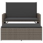 vidaXL Gartenbank mit Kissen und Hocker Grau Poly Rattan vidaXL Gartenbank mit Kissen und Hocker Grau Poly Rattan
