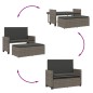 vidaXL Gartenbank mit Kissen und Hocker Grau Poly Rattan vidaXL Gartenbank mit Kissen und Hocker Grau Poly Rattan