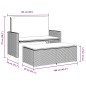 vidaXL Gartenbank mit Kissen und Hocker Grau Poly Rattan vidaXL Gartenbank mit Kissen und Hocker Grau Poly Rattan