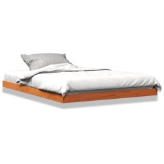 vidaXL Massivholzbett Wachsbraun 135x190 cm Kiefer