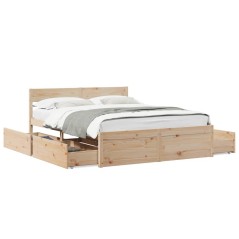 vidaXL Massivholzbett ohne Matratze 150x200 cm Kiefernholz